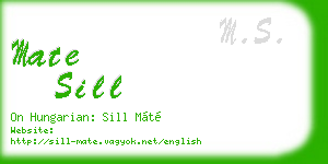 mate sill business card