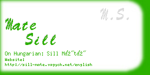 mate sill business card